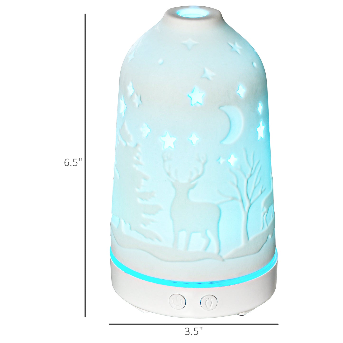 Ceramic Aromatherapy Diffuser & Humidifier with LED Lights