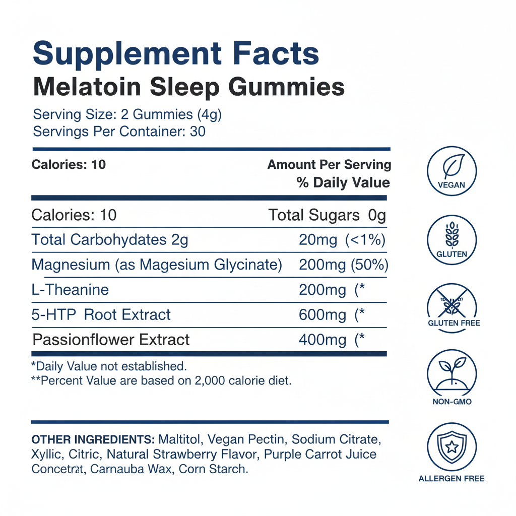 Supplement Facts Panel - White Background